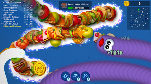 Wurmzone.io Gefräßige Schlange Bildschirmfoto 14
