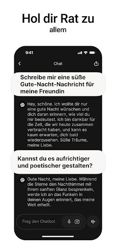 Chatbot-App: KI-Assistent Bildschirmfoto 1