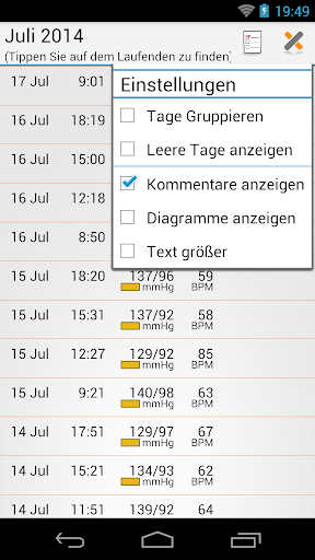 Blutdruck (MyDiary) Bildschirmfoto 2
