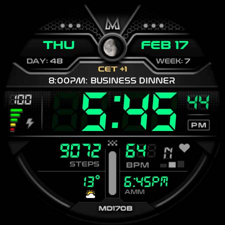 MD170B Digital watch face Bildschirmfoto 14