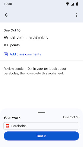 Google Classroom Bildschirmfoto 2