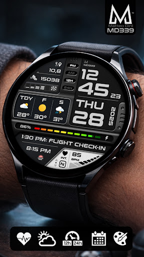 MD339 Digital watch face Bildschirmfoto 2