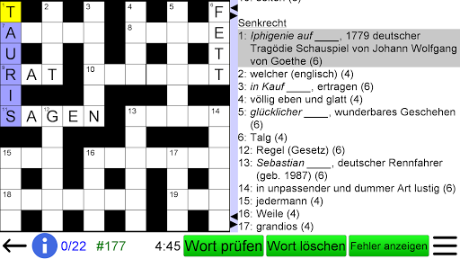 Deutsches Kreuzworträtsel Bildschirmfoto 24