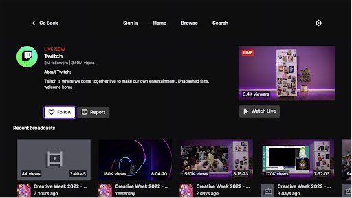 Twitch: Live-Streaming Bildschirmfoto 7