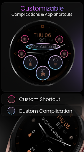 Minimal Black v30 Watch Face Bildschirmfoto 1