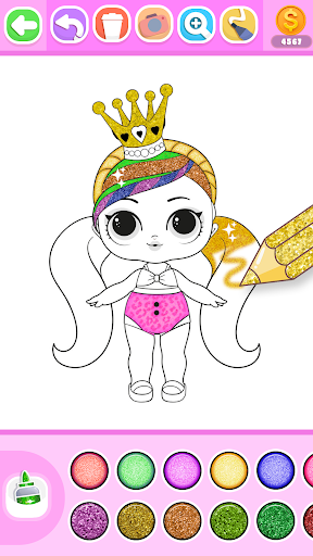 Princess Coloring Book Glitter Bildschirmfoto 2