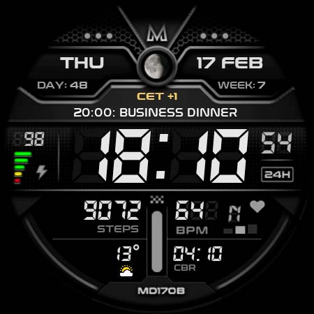 MD170B Digital watch face Bildschirmfoto 7