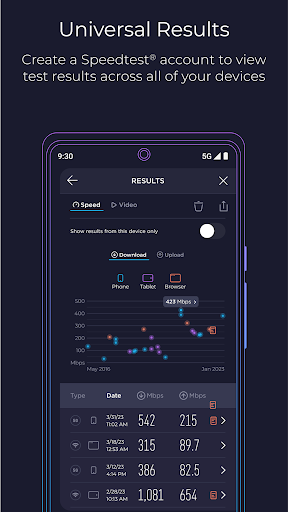 Speedtest von Ookla Bildschirmfoto 2