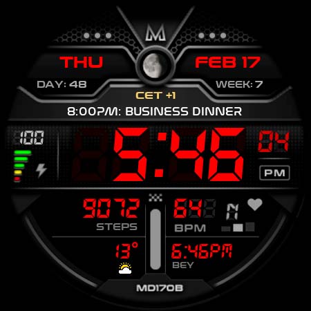 MD170B Digital watch face Bildschirmfoto 5