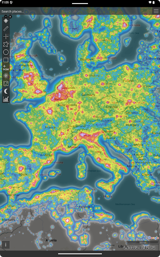 Light pollution map Bildschirmfoto 11