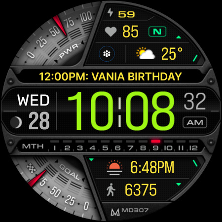 MD307 Digital watch face Bildschirmfoto 15