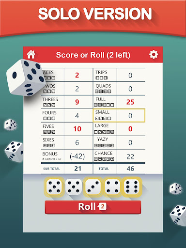 Yazy the yatzy dice game Bildschirmfoto 4