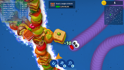 Wurmzone.io Gefräßige Schlange Bildschirmfoto 6