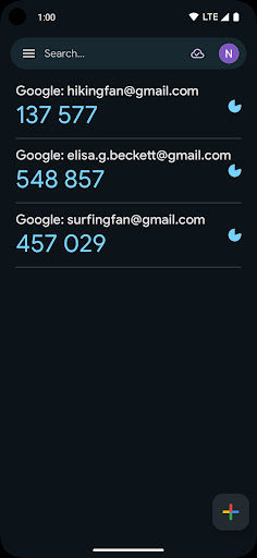 Google Authenticator Bildschirmfoto 2