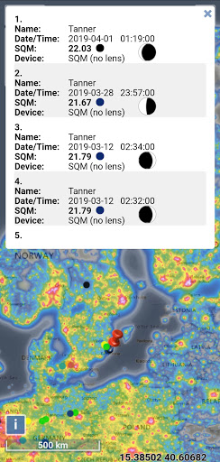 Light pollution map Bildschirmfoto 5
