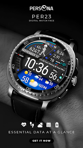 PER23 Digital Watch Face Bildschirmfoto 2