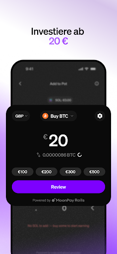 MoonPay: Kaufe Bitcoin & mehr Bildschirmfoto 3