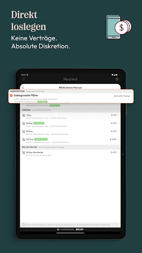 Hushed – Zweite Telefonnummer Bildschirmfoto 4