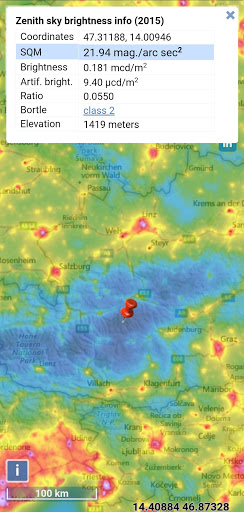 Light pollution map Bildschirmfoto 6