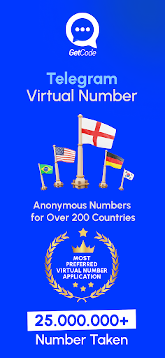 GetCode – Virtuelle Nummer SMS Bildschirmfoto 1