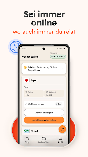Airalo: eSIM-Reisen & Internet Bildschirmfoto 1