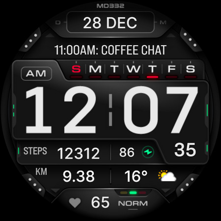 MD332 Digital watch face Bildschirmfoto 15