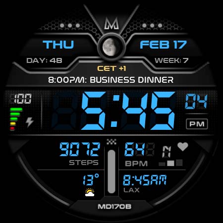 MD170B Digital watch face Bildschirmfoto 9