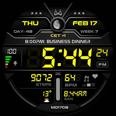 MD170B Digital watch face Bildschirmfoto 13