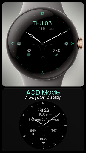 Minimal Black v30 Watch Face Bildschirmfoto 8