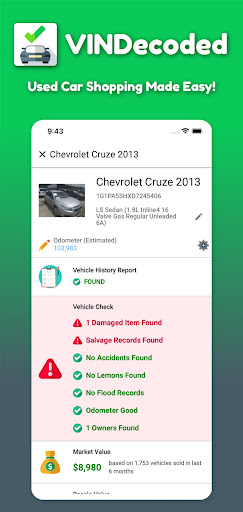 VIN Check Report for Used Cars Bildschirmfoto 9