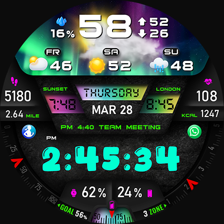 PER27 Digital Watch Face Bildschirmfoto 3