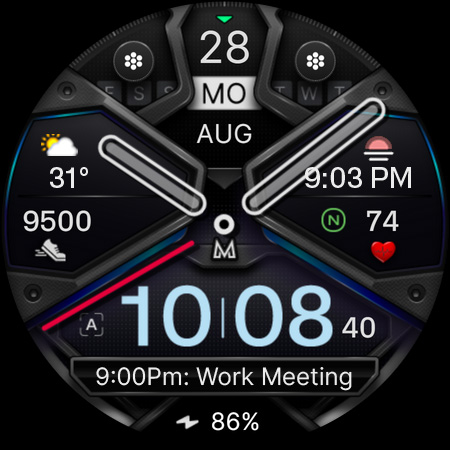 MD326 3D Modern Watch Face Bildschirmfoto 3