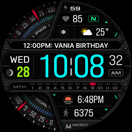 MD307 Digital watch face Bildschirmfoto 13