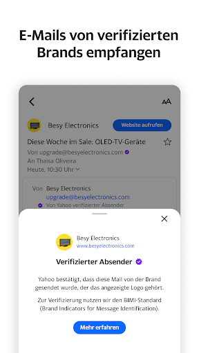 Yahoo Mail – Alles im Blick Bildschirmfoto 1