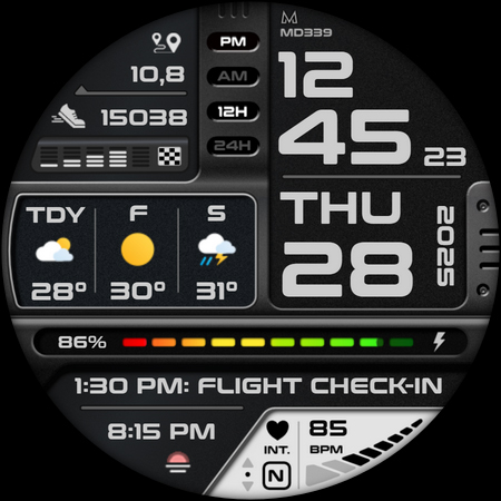 MD339 Digital watch face Bildschirmfoto 11