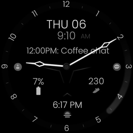 Minimal Black v30 Watch Face Bildschirmfoto 2