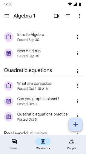 Google Classroom Bildschirmfoto 1