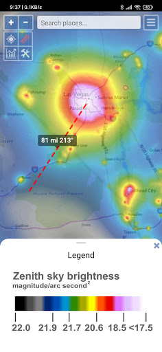 Light pollution map Bildschirmfoto 4