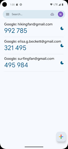 Google Authenticator Bildschirmfoto 1