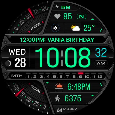 MD307 Digital watch face Bildschirmfoto 9