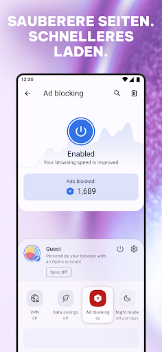 Opera: Privater VPN Browser Bildschirmfoto 3