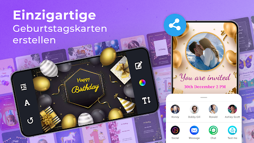 Einladungskarte zum Geburtstag Bildschirmfoto 2