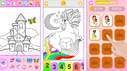 Princess Coloring Book Glitter Bildschirmfoto 15