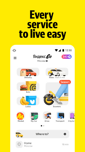 Yandex Go: Taxi Food Delivery Bildschirmfoto 2