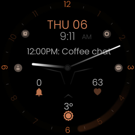 Minimal Black v30 Watch Face Bildschirmfoto 3