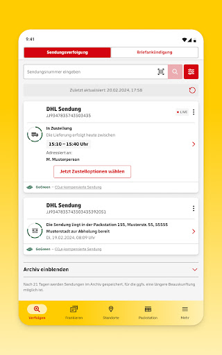 Post & DHL Bildschirmfoto 20