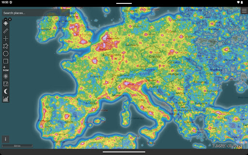 Light pollution map Bildschirmfoto 8