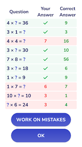 Einmaleins Mathe - Trainer 1x1 Bildschirmfoto 20