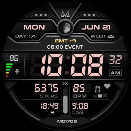 MD170B Digital watch face Bildschirmfoto 12