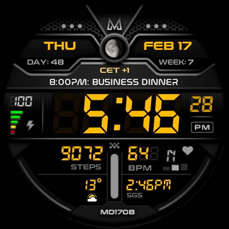 MD170B Digital watch face Bildschirmfoto 6
